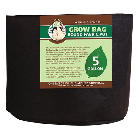 Gro Pro® Premium Round Fabric Pots - Black