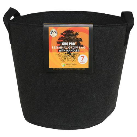 Gro Pro® Essential Round Fabric Pots with Handles - Black
